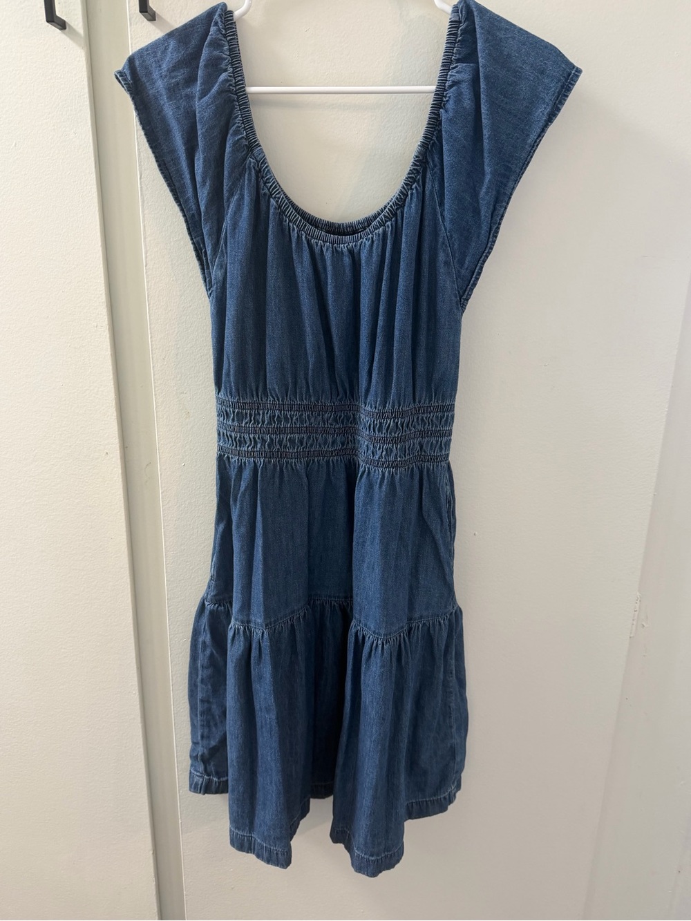 Gap Blue Denim Tiered Sundress